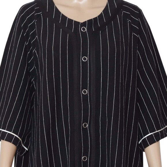 Free People Starting Line Layering Top Snap Buttondown Black Tunic L - Picture 7 of 8